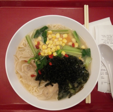 Vegetable Dumpling Noodle Soup